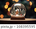 キラキラしたスノードーム 108395595
