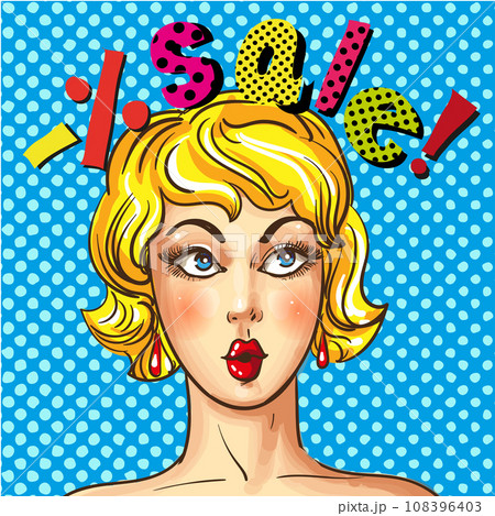 Vector vintage pop art sales advertising poster 108396403