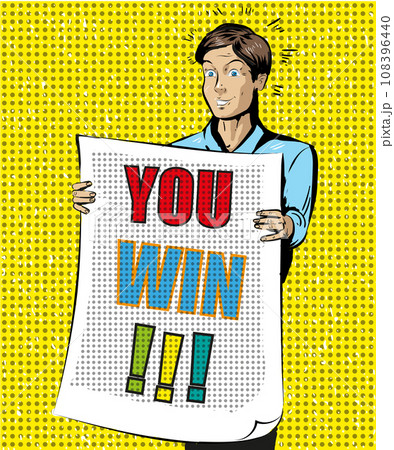 You Win vector vintage pop art illustration You Win vector vintage pop art illustration 108396440