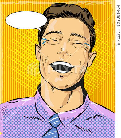 Vector pop art illustration of laughing man 108396464