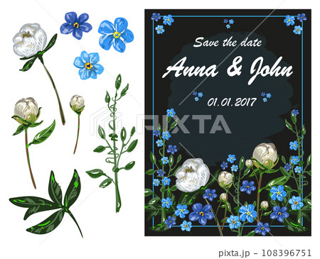 Vector wedding greeting card illustration 108396751