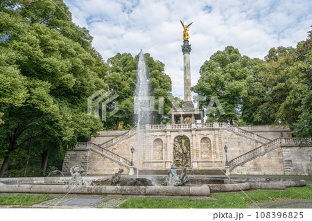 golden peace angel Friedensengel in Muenchen City Statue Munich fountain 108396825