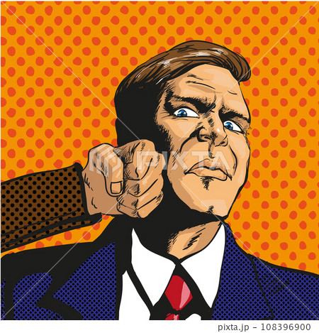 Vector illustration of man facing difficulties, in pop art style Vector illustration of man facing difficulties, in pop art style 108396900