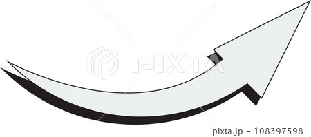 矢印＿影つき　白塗り 108397598