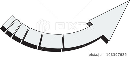 矢印＿影つき　白塗り 108397626