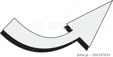 矢印＿影つき　白塗り 108397635