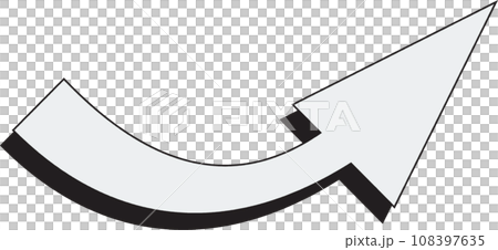 矢印＿影つき　白塗り 108397635