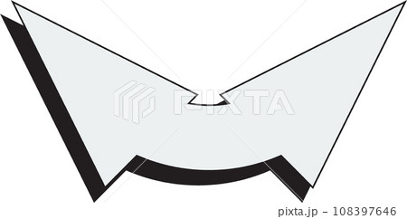 矢印＿影つき　白塗り 108397646