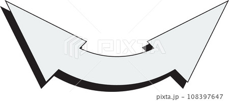 矢印＿影つき　白塗り 108397647