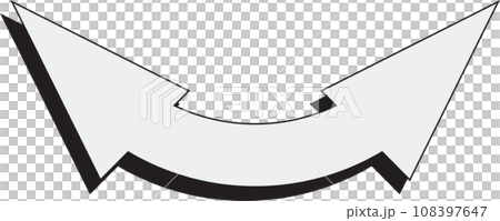 矢印＿影つき　白塗り 108397647