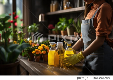 Cleaning service concept. Selective focus. Generative AI 108398209