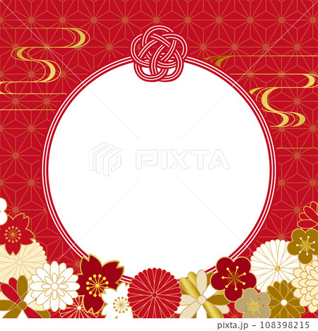 和風花柄の背景素材（正方形） 108398215