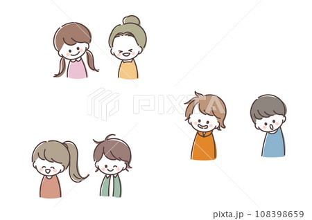 6人の男女のこどもセット 108398659