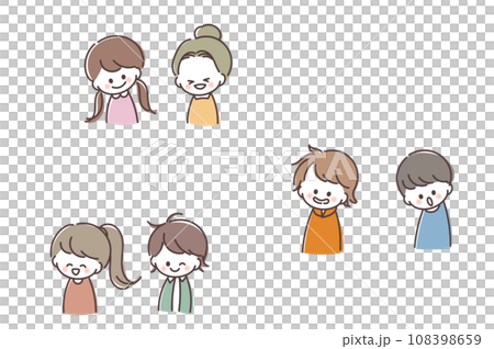 6人の男女のこどもセット 108398659