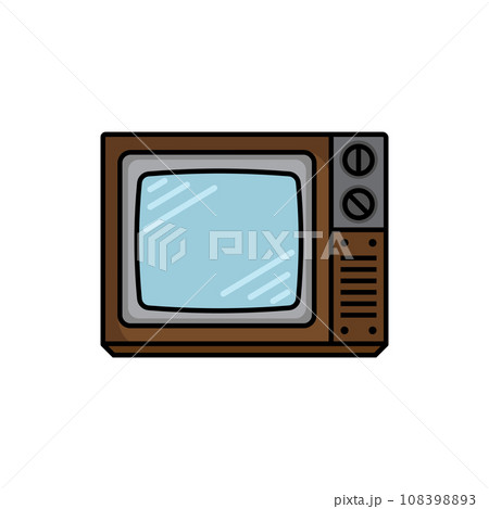 old school colored tv icon vector 108398893