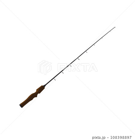 wooden handle fishing rod icon vector wooden handle fishing rod icon vector 108398897