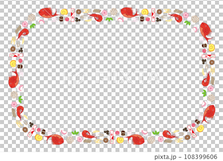 おせち素材のフレーム 長方形 カラー おせち素材のフレーム 長方形 カラー 108399606