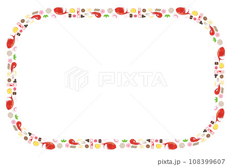 おせち素材のフレーム 長方形 カラー 108399607