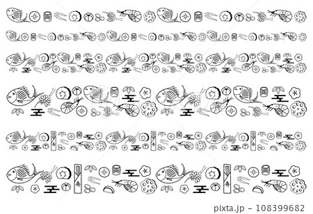 おせち ラインセット モノクロ 108399682