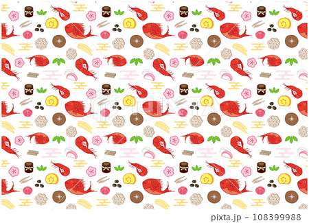 おせちのパターン柄 カラー おせちのパターン柄 カラー 108399988