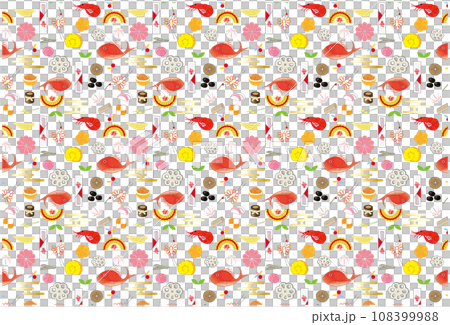 おせちのパターン柄 カラー おせちのパターン柄 カラー 108399988