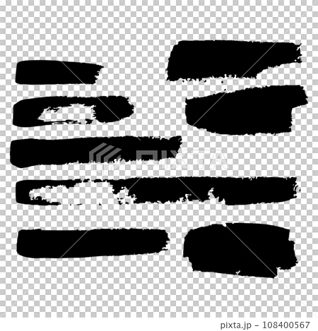 和風素材　筆で描かれた線のイラストセット　ベクター 108400567