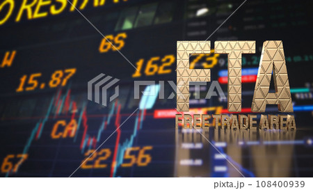 The FTA on Business chart Background  3d rendering 108400939