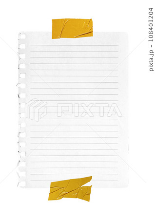 striped notebook paper isolated on white background striped notebook paper isolated on white background 108401204