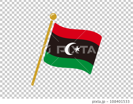 利比亞國旗圖標矢量圖 利比亞國旗圖標矢量圖 108401533
