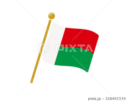 マダガスカルの国旗アイコン ベクターイラスト 108401534