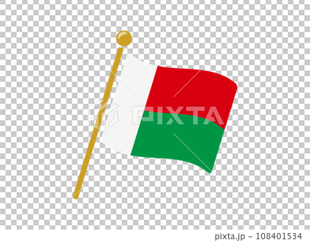 マダガスカルの国旗アイコン ベクターイラスト 108401534