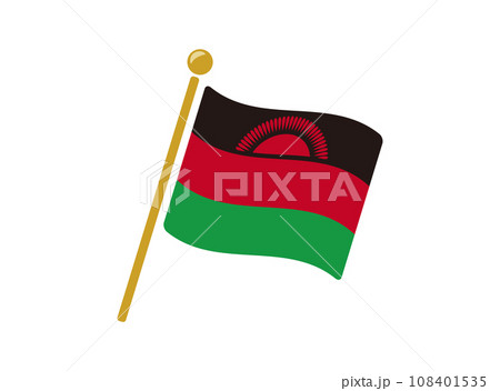 マラウイの国旗アイコン ベクターイラスト 108401535
