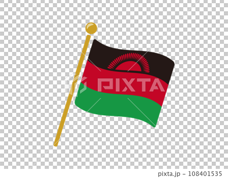 マラウイの国旗アイコン ベクターイラスト 108401535
