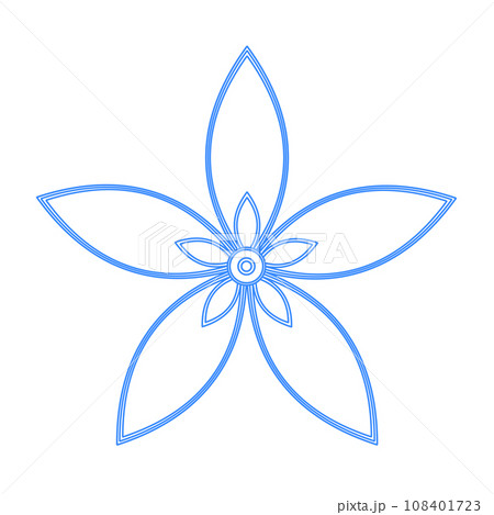 花模様 線画 青 花模様 線画 青 108401723