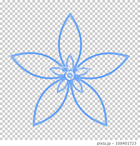 Flower pattern line drawing blue Flower pattern line drawing blue 108401723
