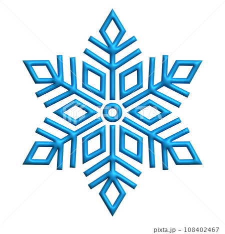 3d realistic blue snowflake 108402467