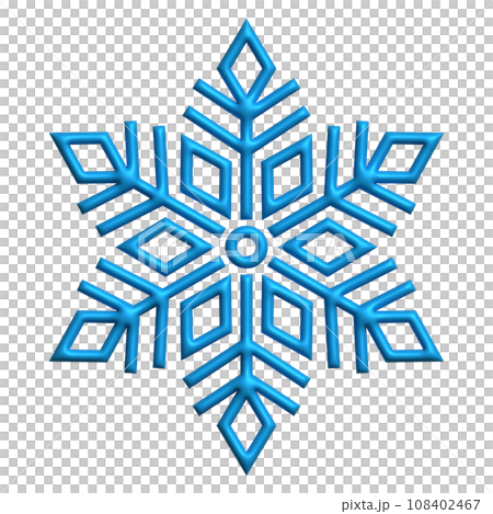 3d realistic blue snowflake 108402467