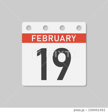 Icon page calendar day - 19 February 108402481