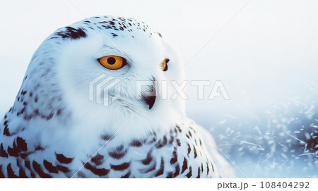 野生のシロフクロウ 108404292