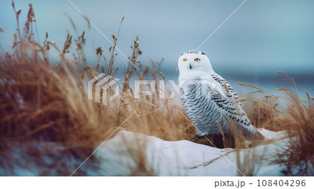 野生のシロフクロウ 108404296