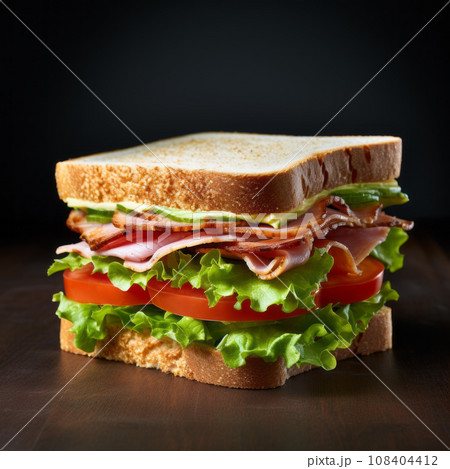 delicious homemade sandwich in rustic style delicious homemade sandwich in rustic style 108404412