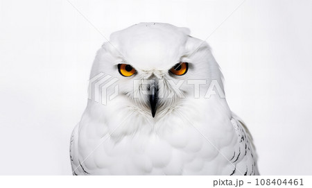 白背景のシロフクロウ 白背景のシロフクロウ 108404461