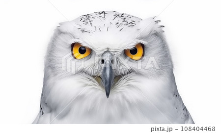 白背景のシロフクロウ 白背景のシロフクロウ 108404468