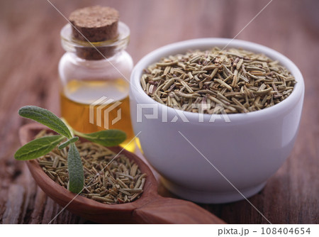 Fresh organic rosemary with essential oil 108404654