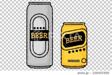 Hand-drawn style, analog touch canned beer 500ml and 350ml Hand-drawn style, analog touch canned beer 500ml and 350ml 108405990