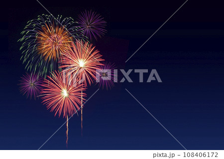 Colorful fireworks celebration and the twilight sky. 108406172