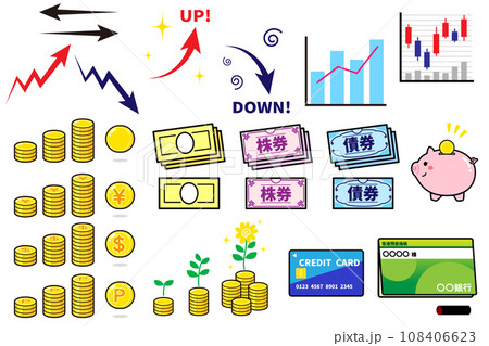 金融イラストセット 金融イラストセット 108406623