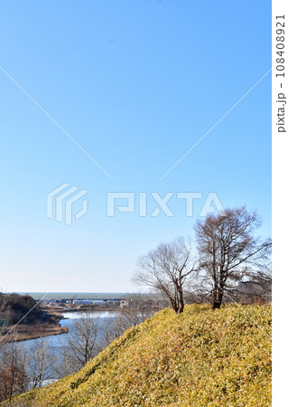 春採公園 野草園から春採湖 釧路港 春採公園 野草園から春採湖 釧路港 108408921