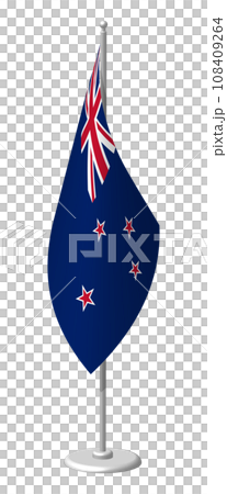 NEW ZEALAND flag on flagpole for registration of solemn event, meeting foreign guests. National banner of NEW ZEALAND. PNG image on transparent back NEW ZEALAND flag on flagpole for registration of solemn event, meeting foreign guests. National banner of NEW ZEALAND. PNG image on transparent back 108409264