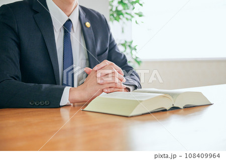 法律相談を受ける男性弁護士 108409964